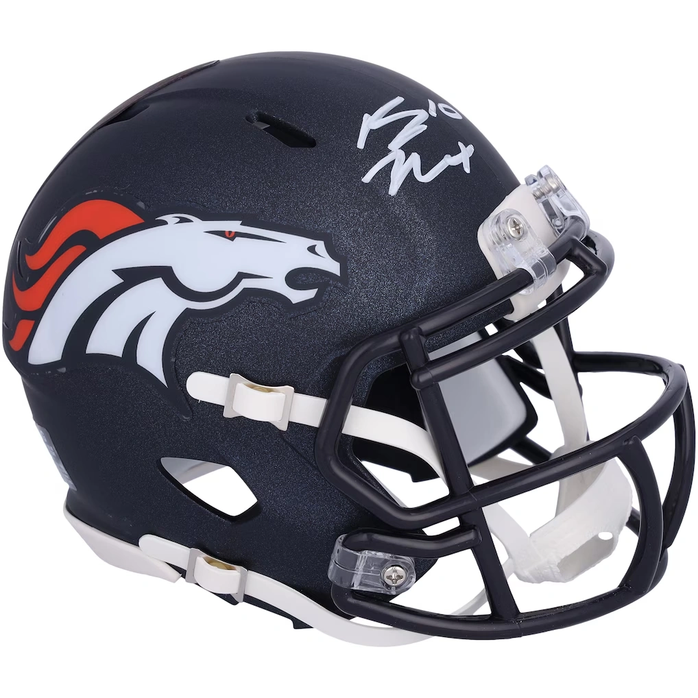 Bo Nix Denver Broncos Autographed Fanatics Authentic Riddell Speed Mini Helmet