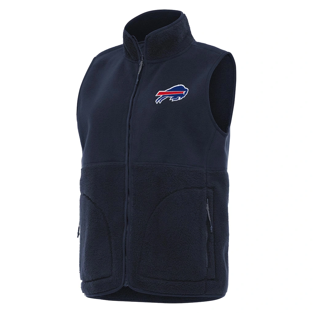 Women's Buffalo Bills Antigua Navy Nostalgic Full-Zip Vest