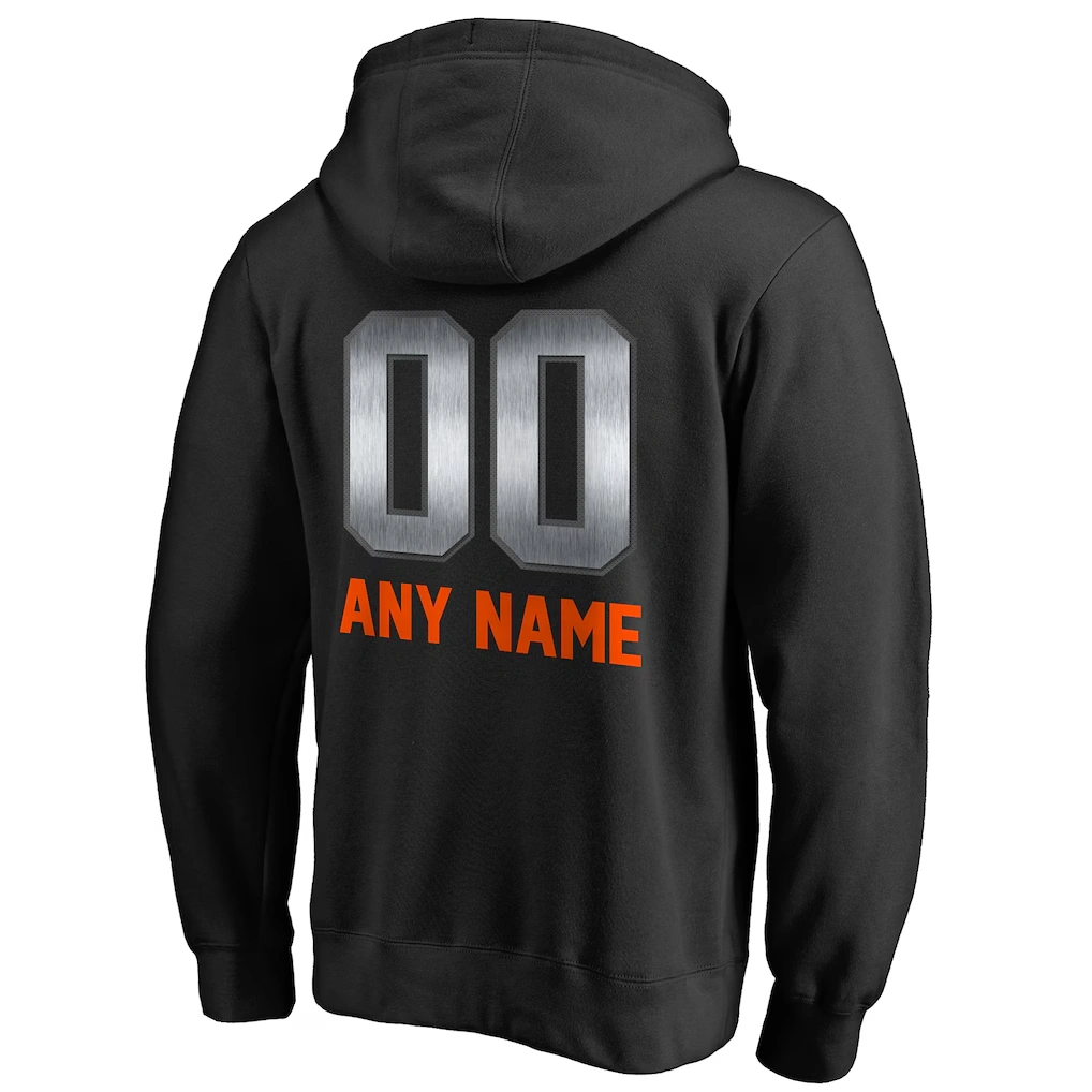 Men's Denver Broncos Black Personalized Midnight Mascot Pullover Hoodie