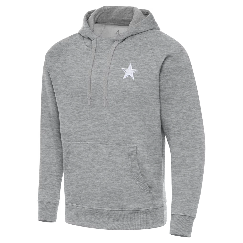 Men's Dallas Cowboys Antigua Heather Gray Victory Pullover Hoodie