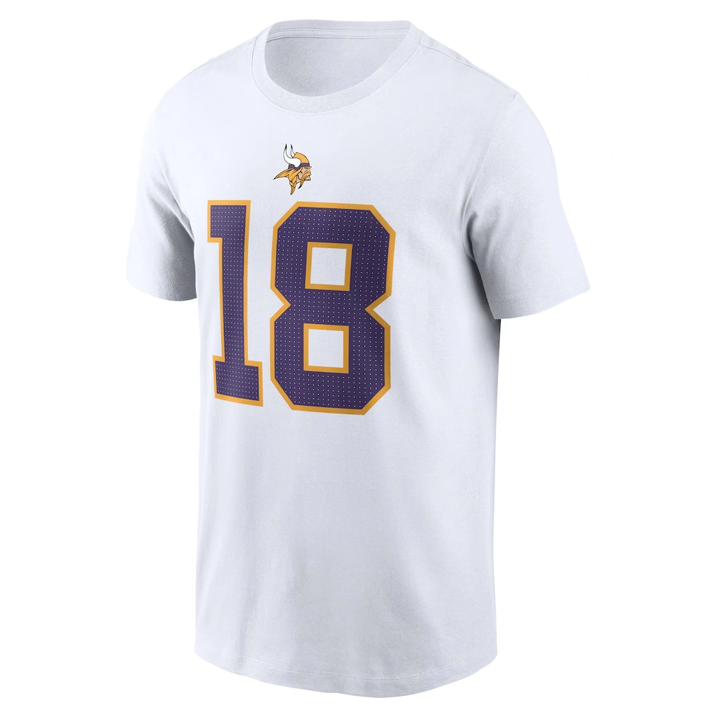 Men's Minnesota Vikings Justin Jefferson Nike White Name & Number T-Shirt