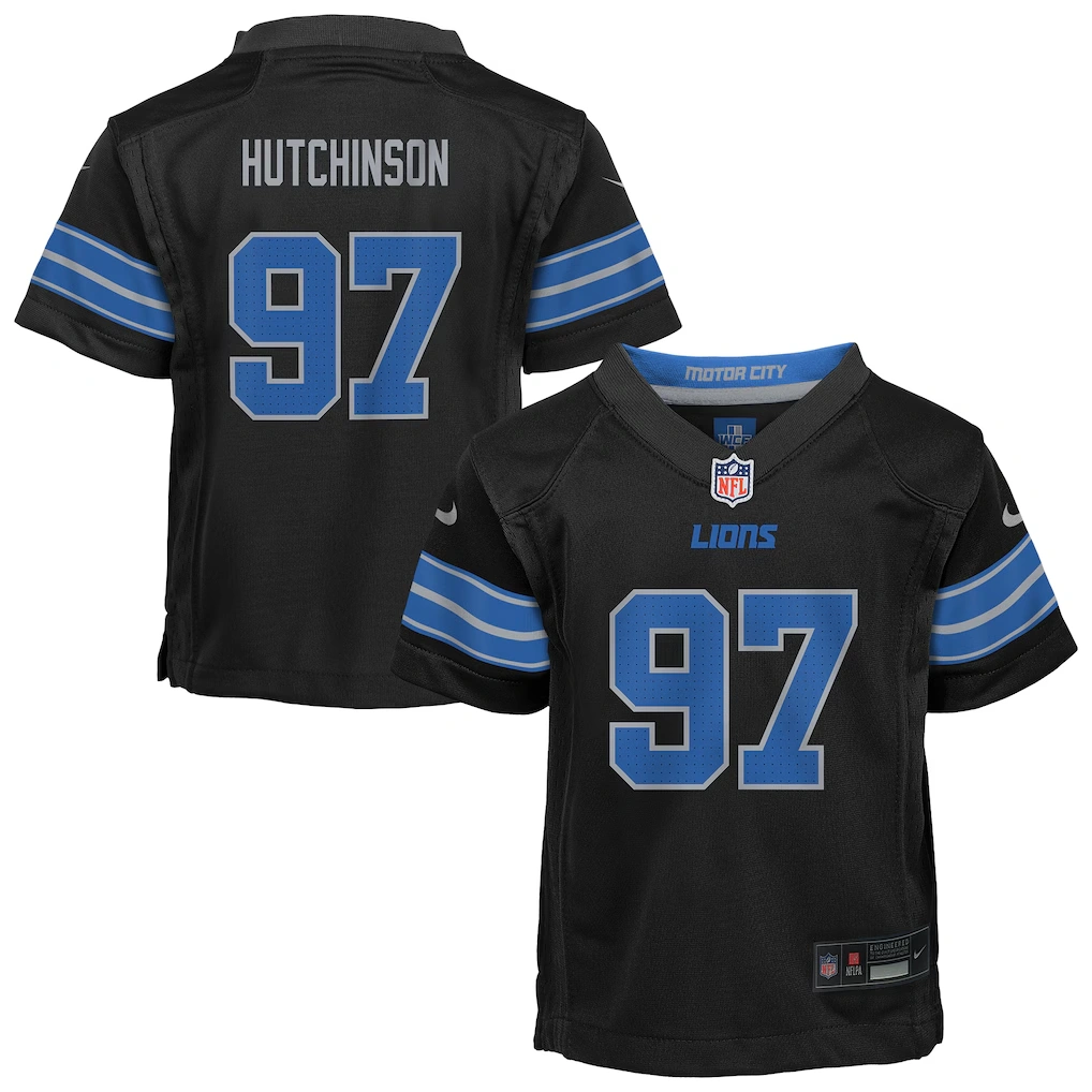 Preschool Detroit Lions Aidan Hutchinson Nike Black Alternate Player Game Jersey