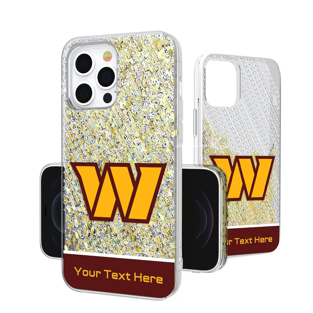 Washington Commanders Personalized Endzone Plus Design iPhone Glitter Phone Case