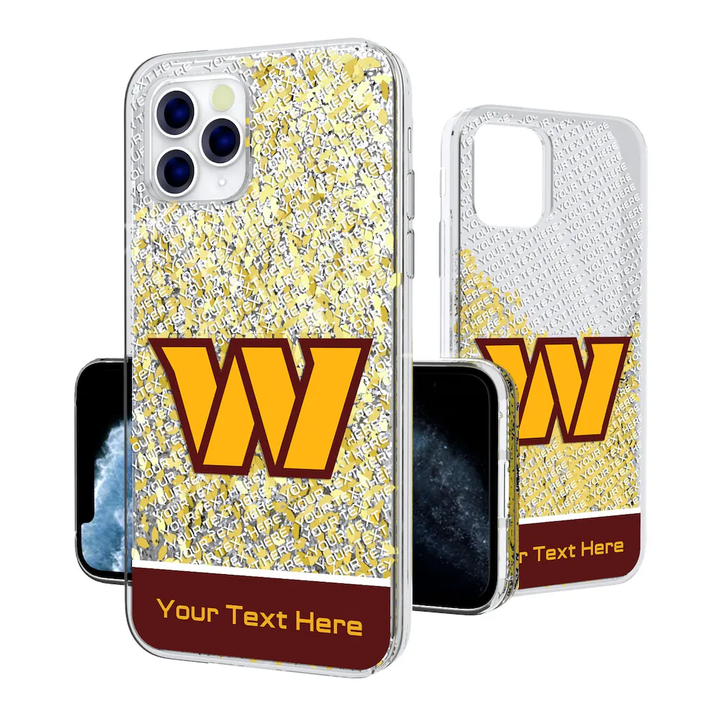 Washington Commanders Personalized Endzone Plus Design iPhone Glitter Phone Case