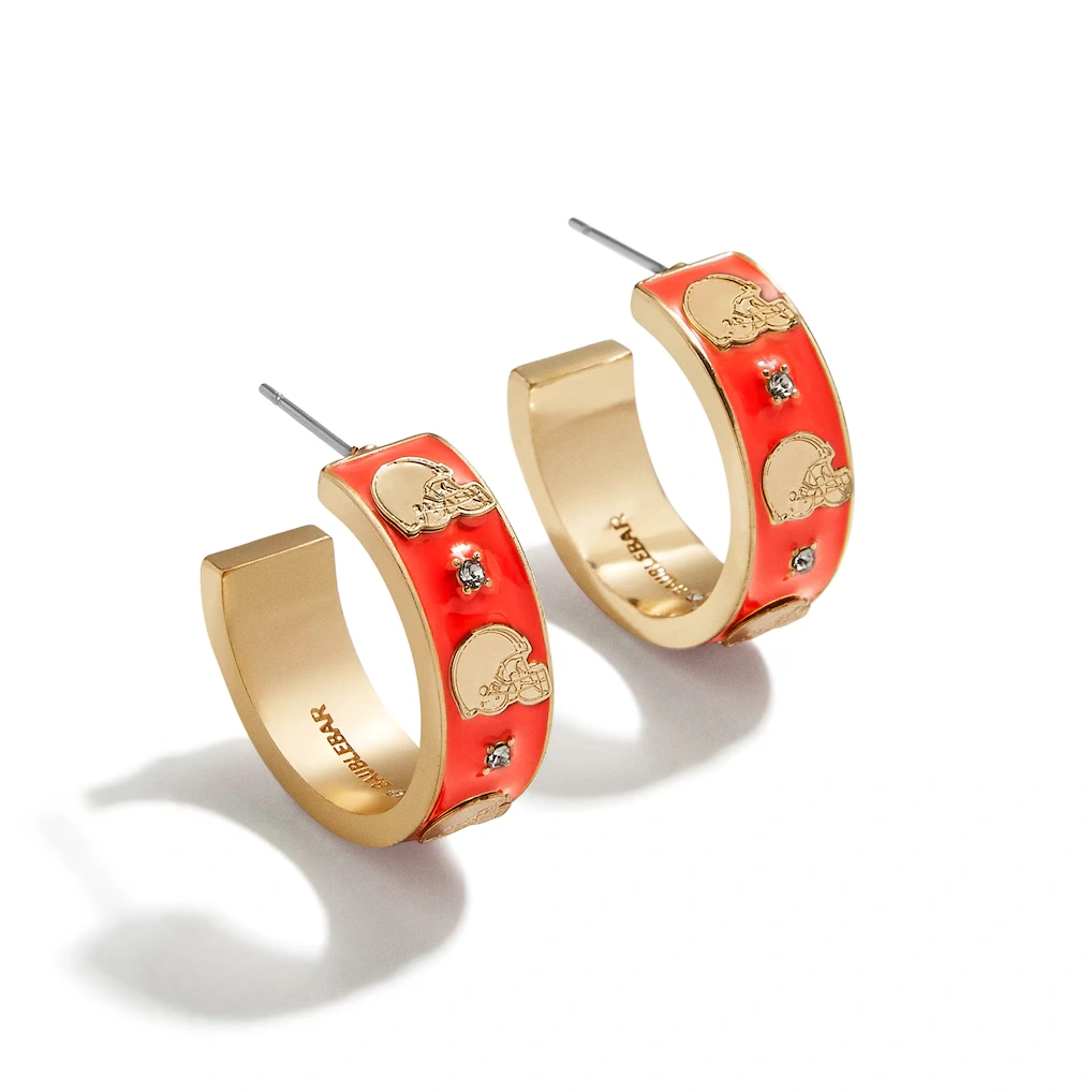 Cleveland Browns WEAR By Erin Andrews x BaubleBar Enamel Hoop Earrings