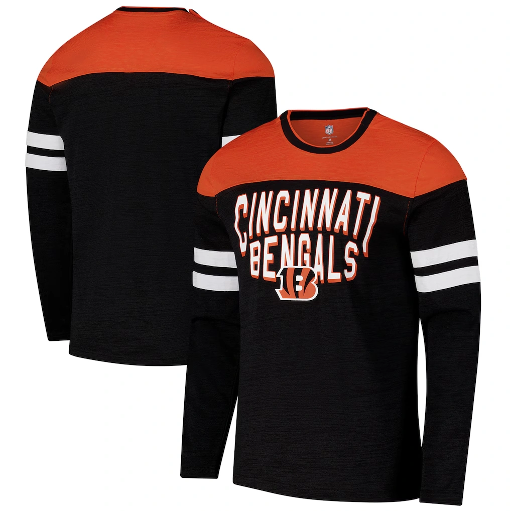 Men's Cincinnati Bengals G-III Sports by Carl Banks Black/Orange Adaptive Hail Mary Long Sleeve T-Shirt