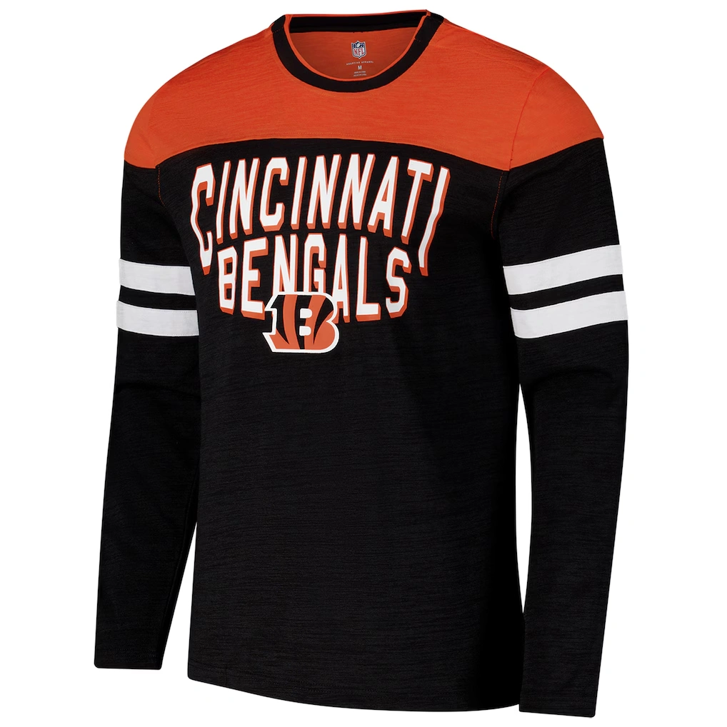 Men's Cincinnati Bengals G-III Sports by Carl Banks Black/Orange Adaptive Hail Mary Long Sleeve T-Shirt