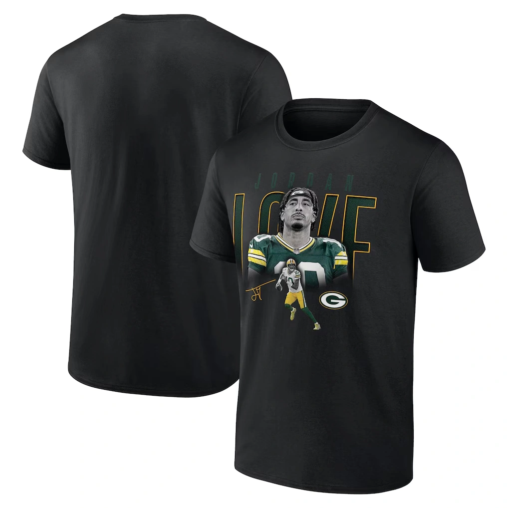 Men's Green Bay Packers Jordan Love Black Humble Shadow Player T-Shirt