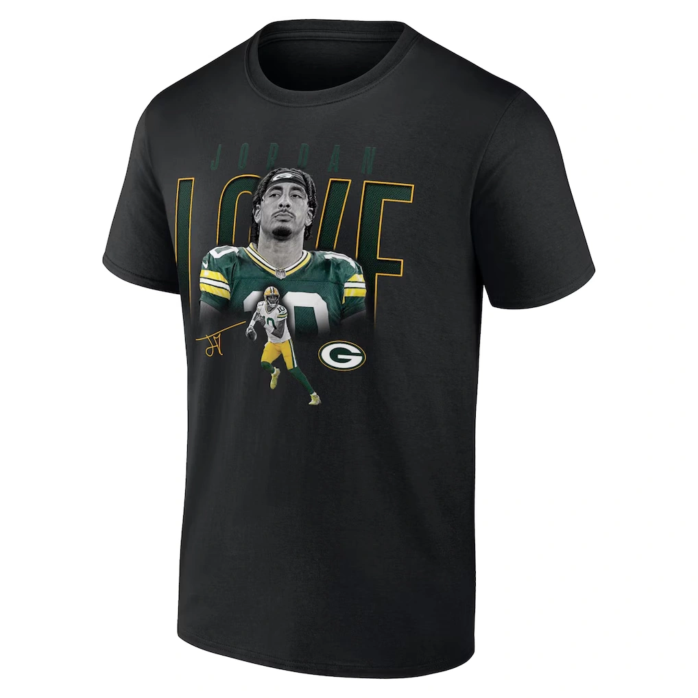 Men's Green Bay Packers Jordan Love Black Humble Shadow Player T-Shirt