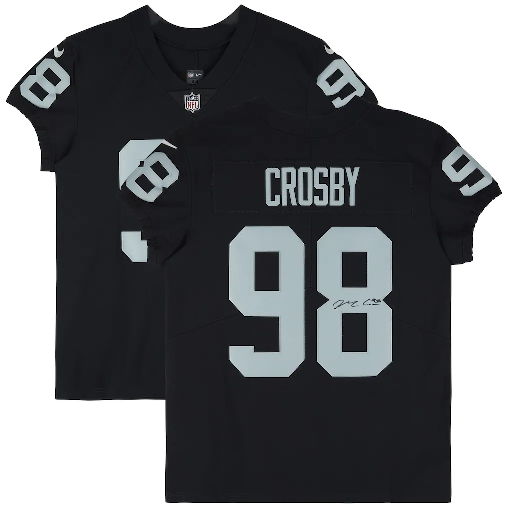 Maxx Crosby Las Vegas Raiders Autographed Fanatics Authentic Nike Black Elite Jersey