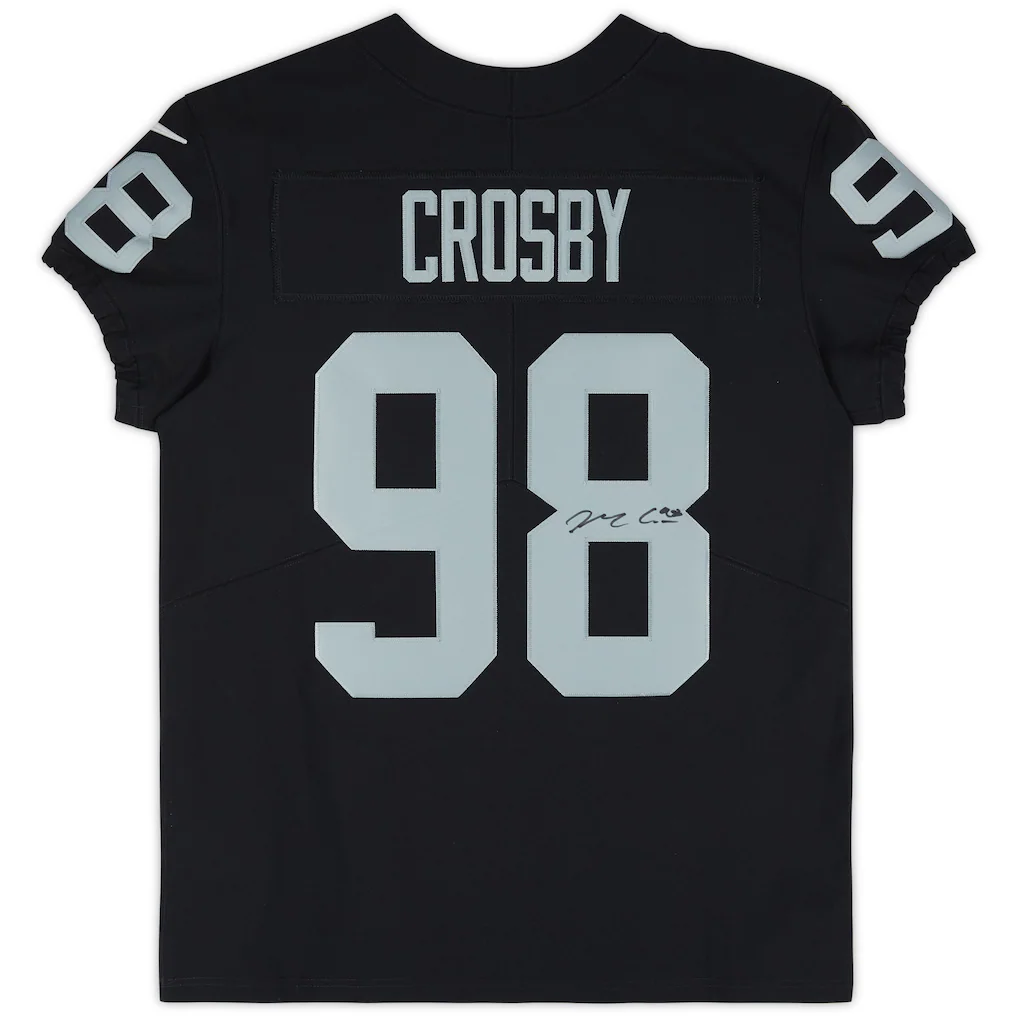 Maxx Crosby Las Vegas Raiders Autographed Fanatics Authentic Nike Black Elite Jersey