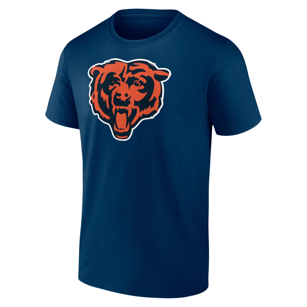 Men's Chicago Bears Navy Team Authentic Personalized Name & Number T-Shirt